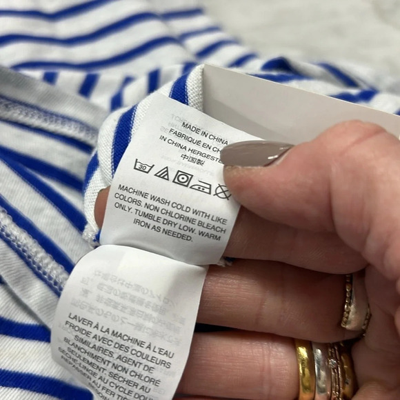 J. Crew Stripe Racerback 100% Cotton Summer Dress Size M & L - Picture 8 of 9